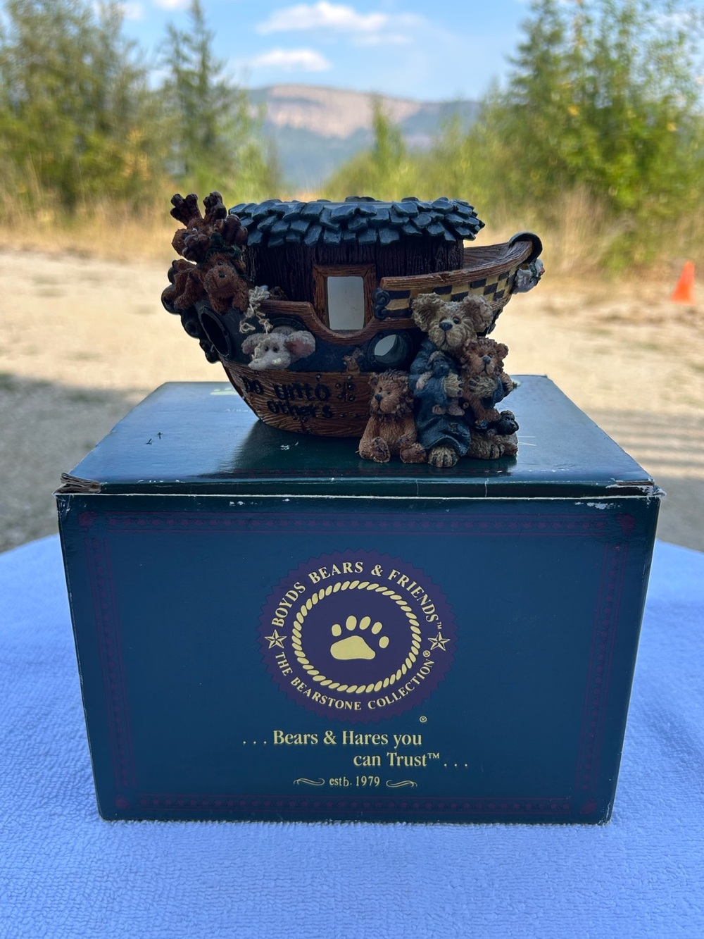 Vintage Boyds Bears Noah & The Golden Rule #27754 Candle Holder